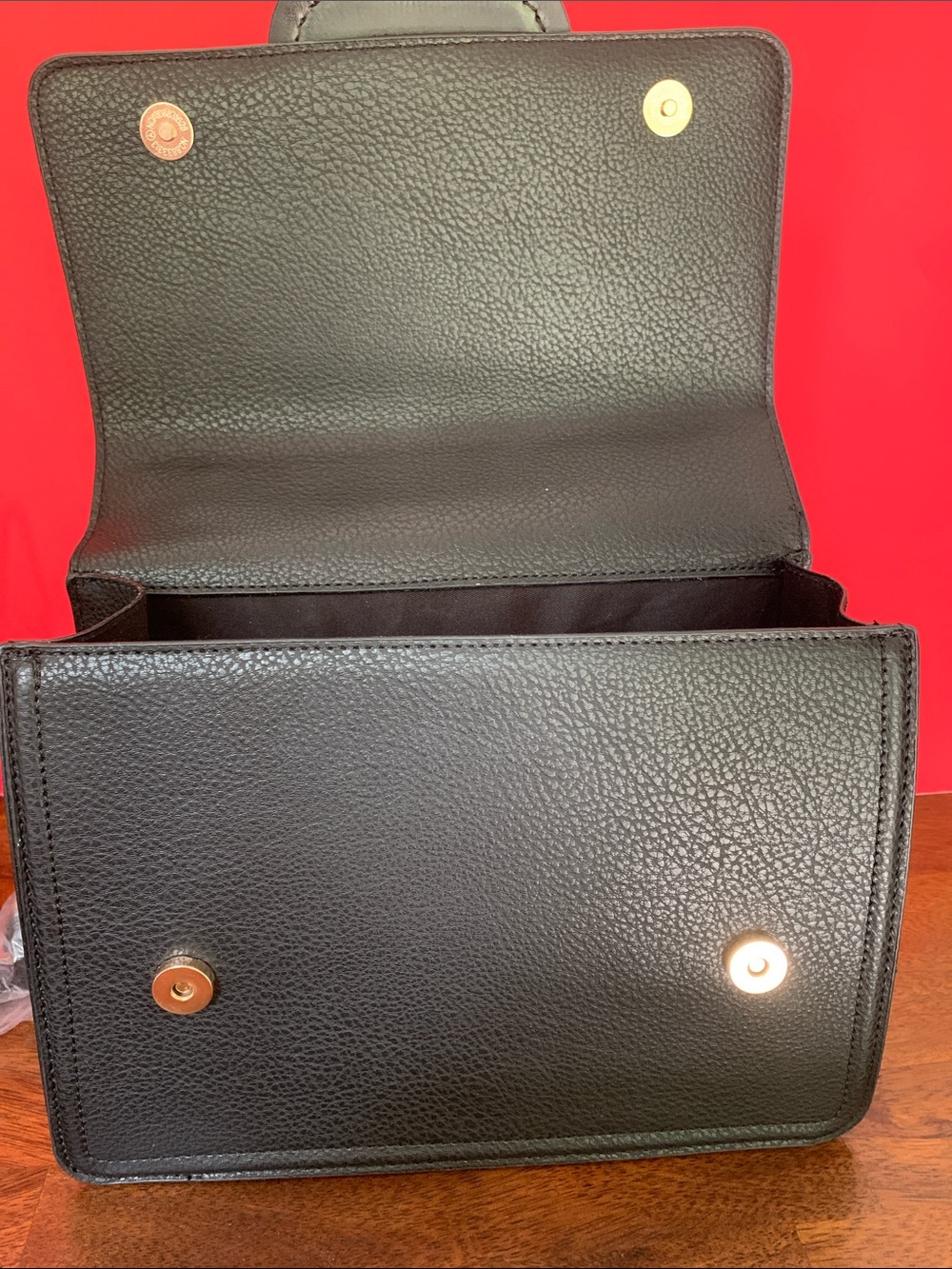 Ellen Tracy Black Top-Handle Satchel with Detachable Strap - Picture 8 of 10